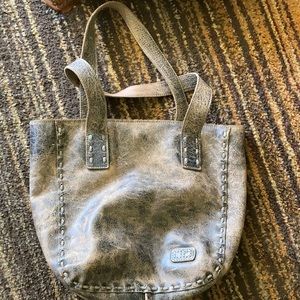 Black distressed leather purse